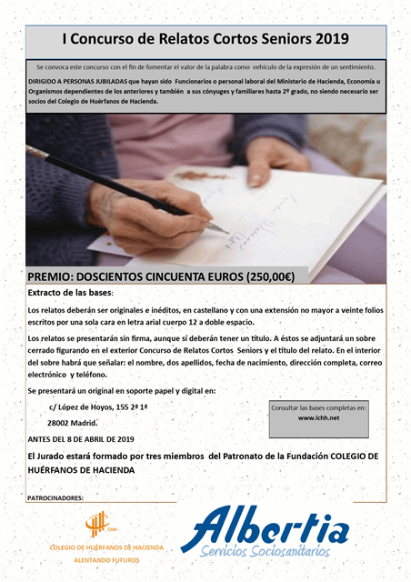 I CONCURSO DE RELATOS CORTOS SENIORS 2019