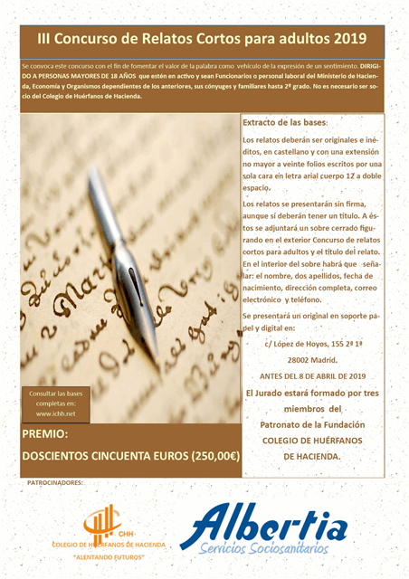 III CONCURSO DE RELATOS CORTOS PARA ADULTOS 2019